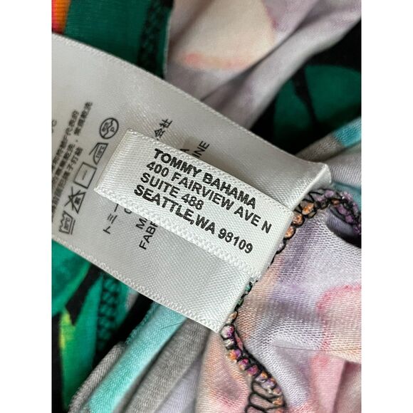 Tommy Bahama Women's M Green Dress Travel Resort Mini Halter Tropical Hawaiian - Picture 5 of 10